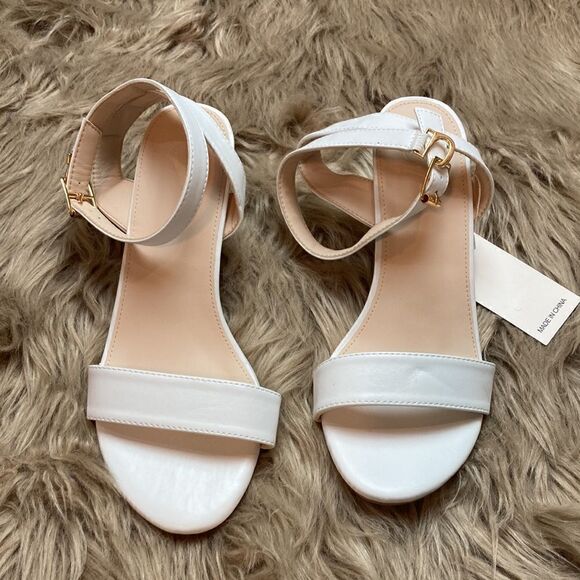 DADAWEN Open Toe Ankle Strap Low Block Chunky Heeled Sandal Wedding Bridal Pumps - Picture 3 of 9